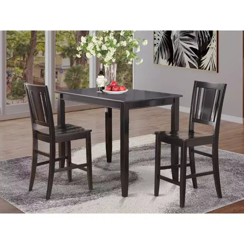 Ensemble de salle à manger hauteur comptoir - Table et chaises 3 pièces - Ensemble de pub de cuisine moderne - Table 30x48 pouces