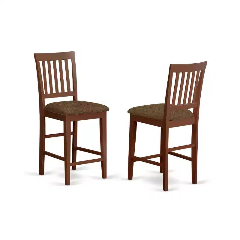 Ensemble de salle à manger hauteur comptoir - Table de bistrot et 2 chaises - Fini acajou - Ensemble de cuisine moderne