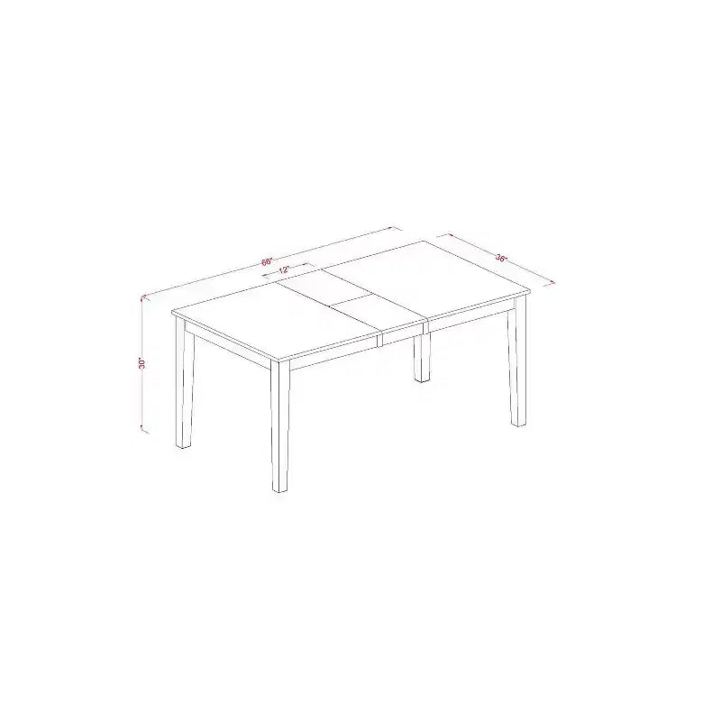 Table à manger HomeStock 7 pièces rectangulaire noir et finition cerisier avec plateau en bois massif et 6 chaises