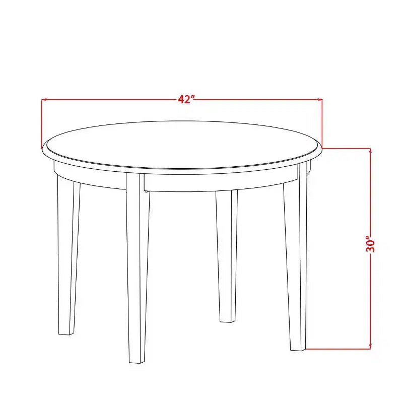 Ensemble table de cuisine ronde 5 pièces - Table de 42 pouces et 4 chaises Parsons - Design urbain moderne