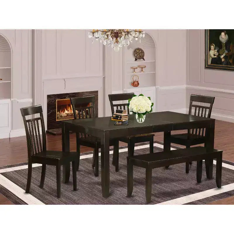 Salle à manger Art déco - Table et chaises de cuisine 9 pièces - Table rectangulaire 40x78 pouces
