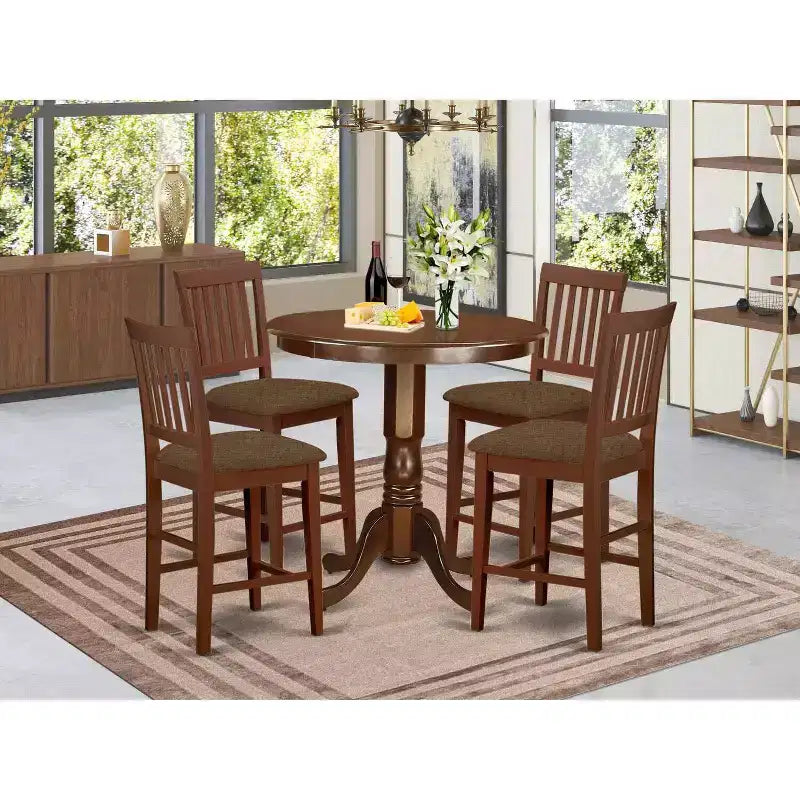 Ensemble de salle à manger hauteur comptoir – Table et chaises modernes 5 pièces