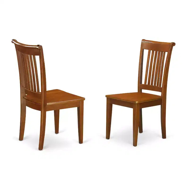 Ensemble de salle à manger 5 pièces - Table ovale et 4 chaises - Couleur marron selle