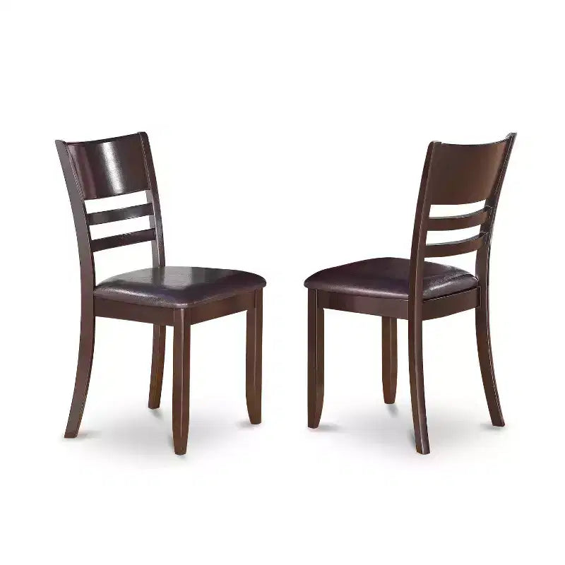 Ensemble table de salle à manger ronde - Chaises de dinette, Table de cuisine, Petite table, Finition Cappuccino, Charme d'antan