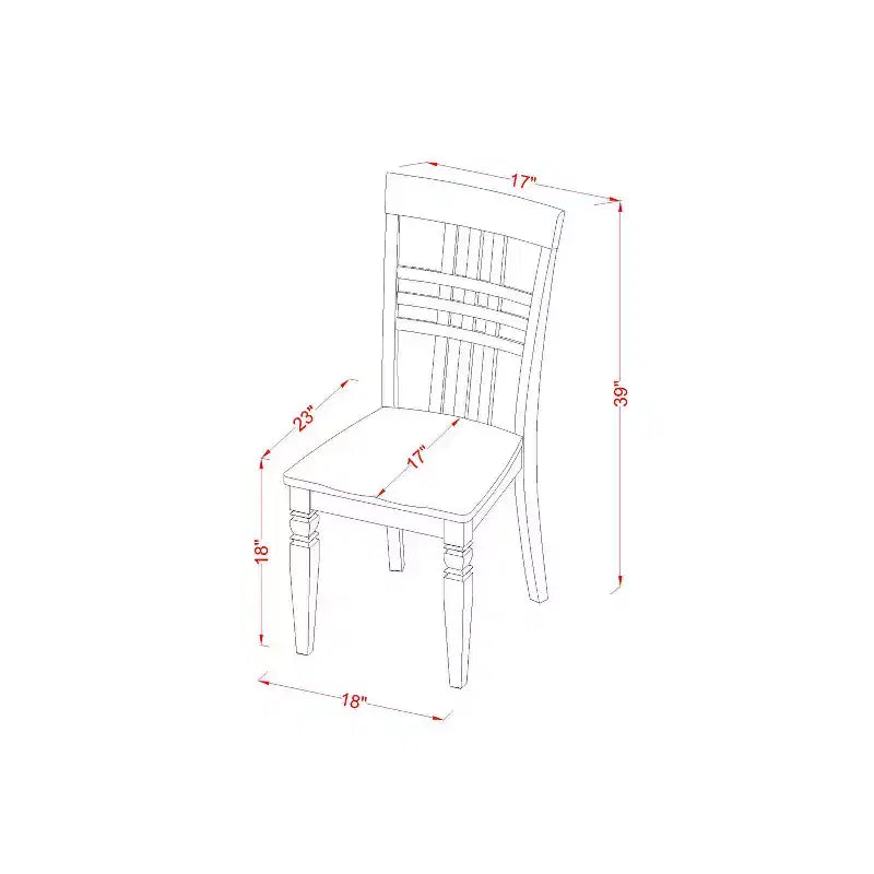 Ensemble de salle à manger rond - Table et chaises de cuisine 5 pièces - Style du Sud-Ouest - Fini cerisier noir