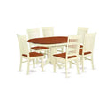 7 Piece Dining Set - Oval Table with Leaf & 6 Chairs - Kitchen Dinette Set