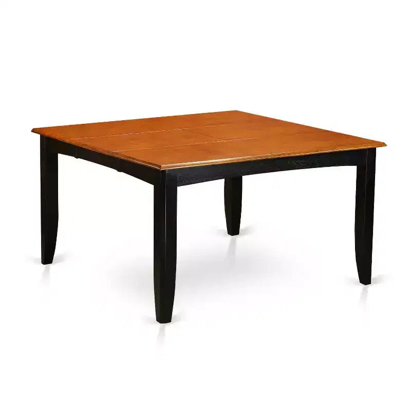 Table de salle à manger HomeStock 7 pièces avec plateau carré en bois massif finition noir et cerisier et 6 chaises