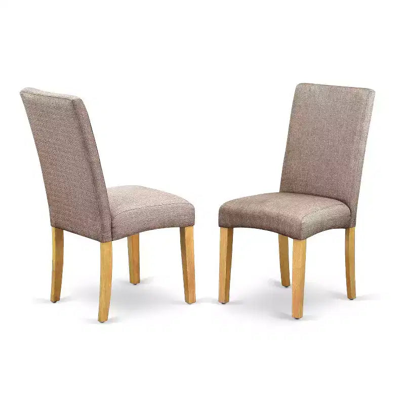 Ensemble table de salle à manger rectangulaire 60 pouces avec 4 chaises - Tissu lin finition kaki foncé