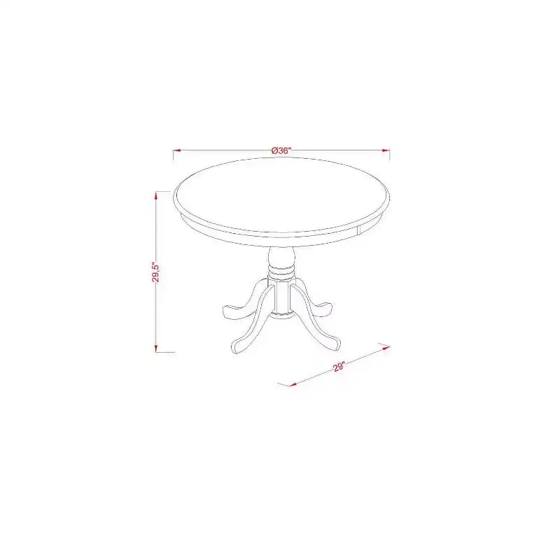 Ensemble table à manger ronde - Table de 36 pouces et 2 chaises - Tissu en lin - Base en bois massif