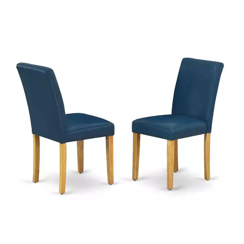 Ensemble de salle à manger ovale Tuscan 5 pièces - Table 106-152 cm avec rallonge et 4 chaises en cuir PU - HomeStock