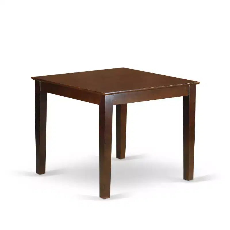 Ensemble de salle à manger rectangulaire HomeStock 5 pièces en bois massif finition acajou avec dossier haut - 4 places
