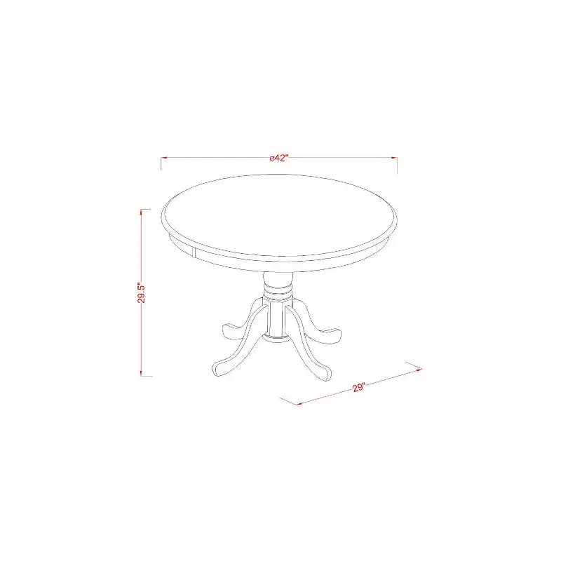 Ensemble table de cuisine 5 pièces - Table à manger ronde et 4 chaises - Design moderne - 107 cm - Finition noire et merisier