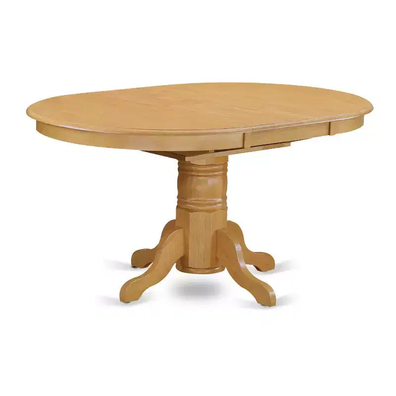 HomeStock 5-Pc Oval Natural Oak Finish Solid Wood Top Dining table with 4 Chairs