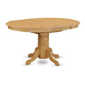 HomeStock 5-Pc Oval Natural Oak Finish Solid Wood Top Dining table with 4 Chairs