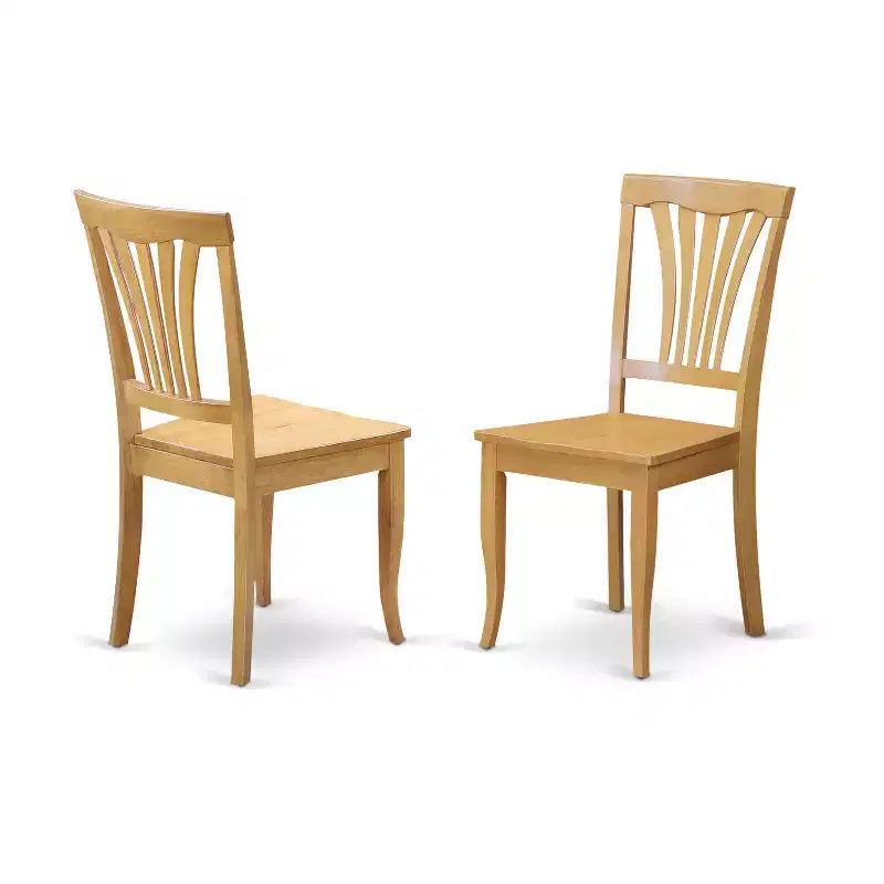 Table à manger HomeStock 5 pièces en bois massif et fini chêne naturel avec 4 chaises
