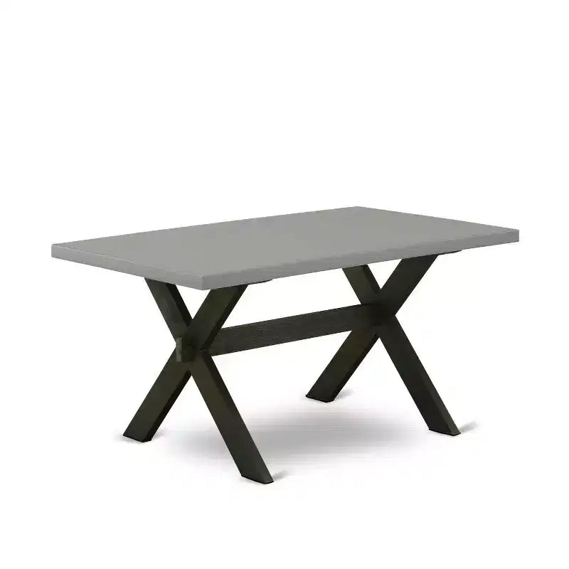 Table à manger rectangulaire 5 pièces HomeStock en chêne naturel avec plateau en bois massif et 4 chaises Parson