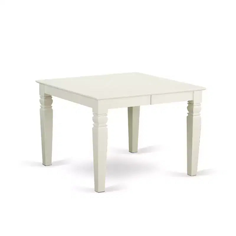 HomeStock 7-Piece Linen White Finish Solid Wood Top Dining Table with 6 Chairs
