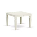 HomeStock 7-Piece Linen White Finish Solid Wood Top Dining Table with 6 Chairs