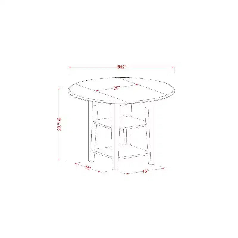 Ensemble de salle à manger rond de style sud-ouest 3 pièces Table avec 2 chaises - Table extensible 20/42 pouces