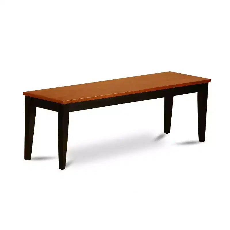 Ensemble de salle à manger 5 pièces - Table à manger avec rallonge et 4 chaises/bancs - Fini noir cerise