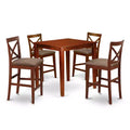 HomeStock 5-Pc Natural Brown Finish Solid Wood Top - Dining Room Set - Seats 4