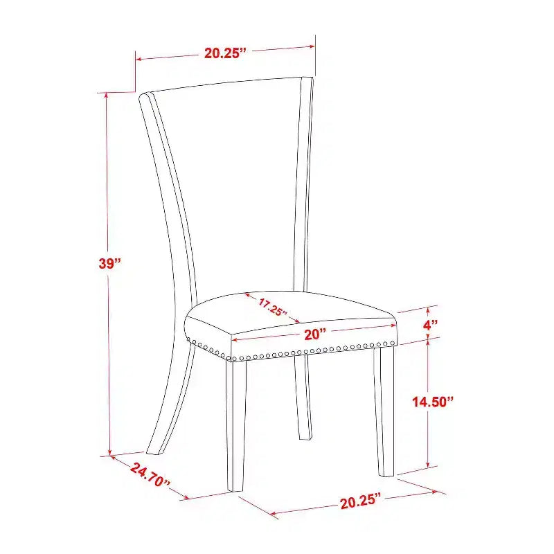 Ensemble de salle à manger 3 pièces HomeStock avec table ronde plateau bois massif finition blanc lin
