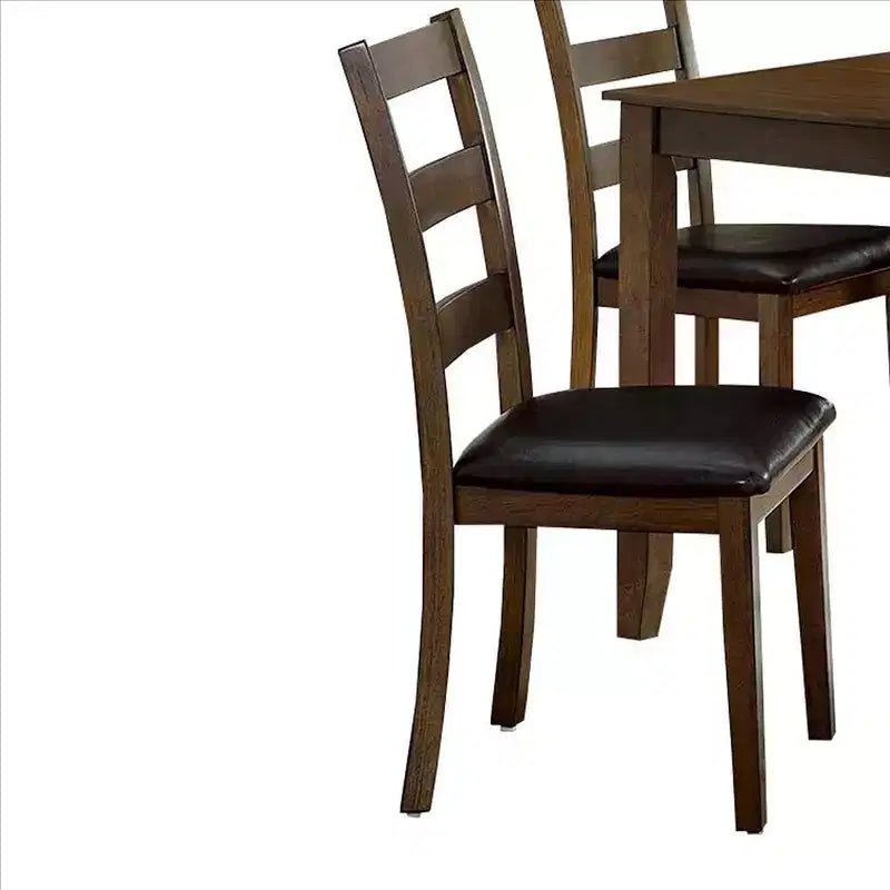 Ensemble de salle à manger 5 pièces Royal Hampton avec sièges en similicuir, marron