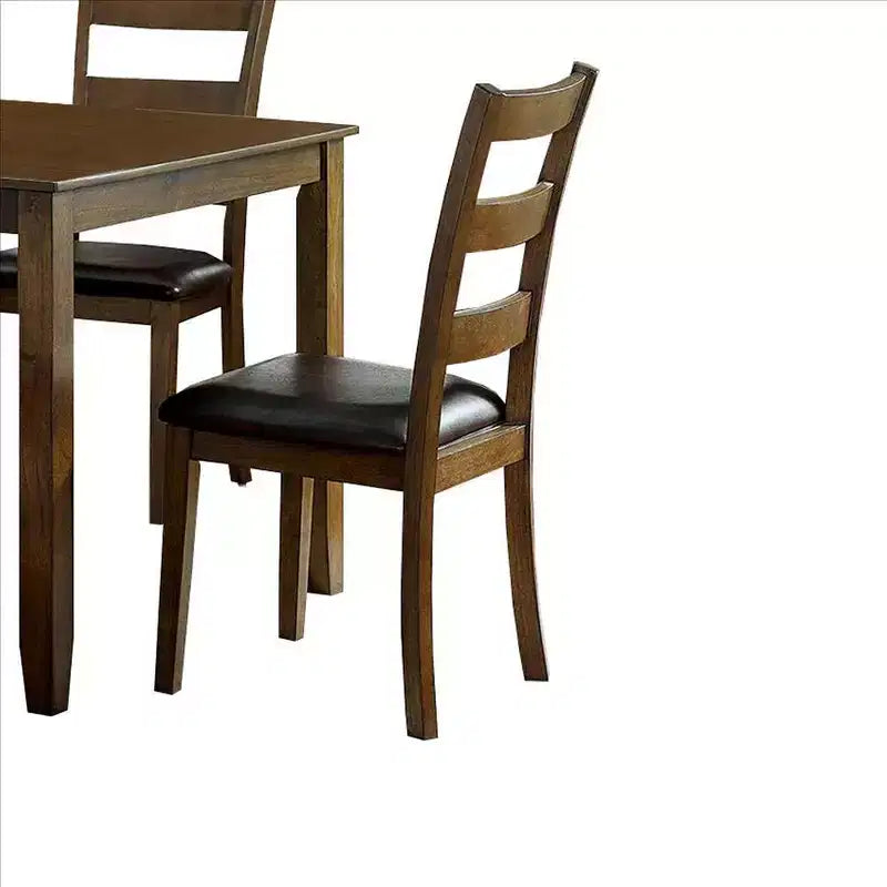 Ensemble de salle à manger 5 pièces Royal Hampton avec sièges en similicuir, marron