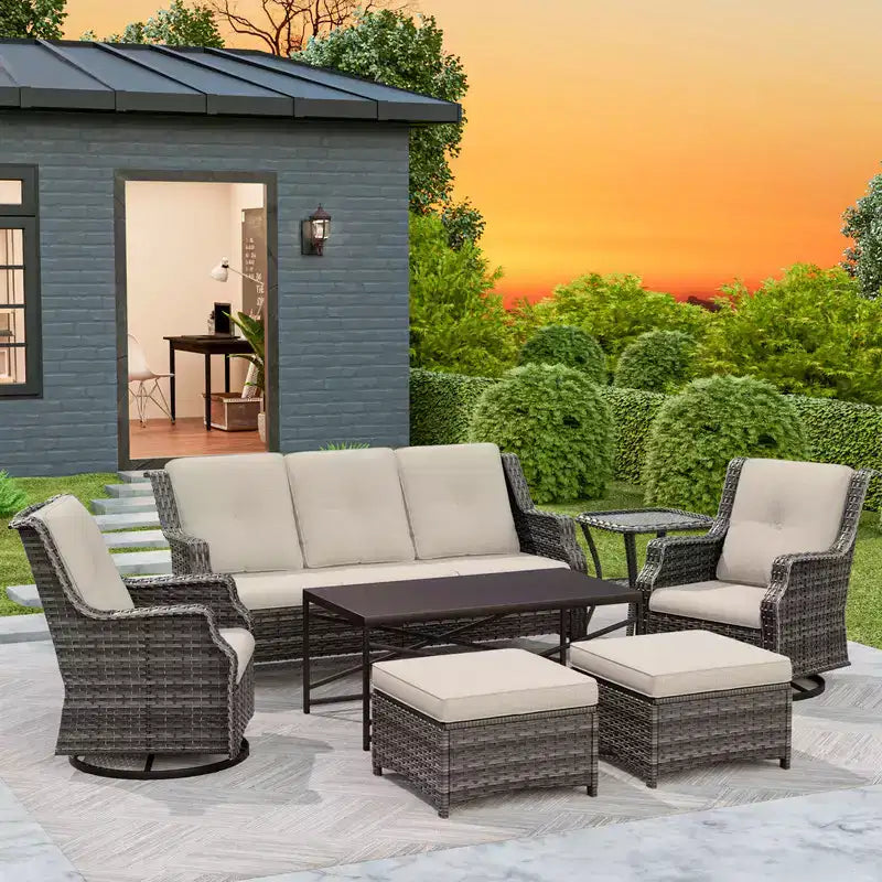 UPTIOT 7-Piece Outdoor Patio Conversation Set
