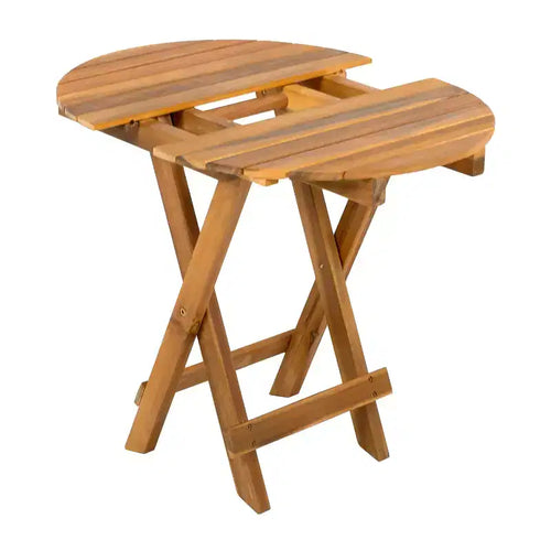 1 table d'appoint extérieure pliable en bois, longueur réglable, pour patio, petits espaces, intérieur et extérieur