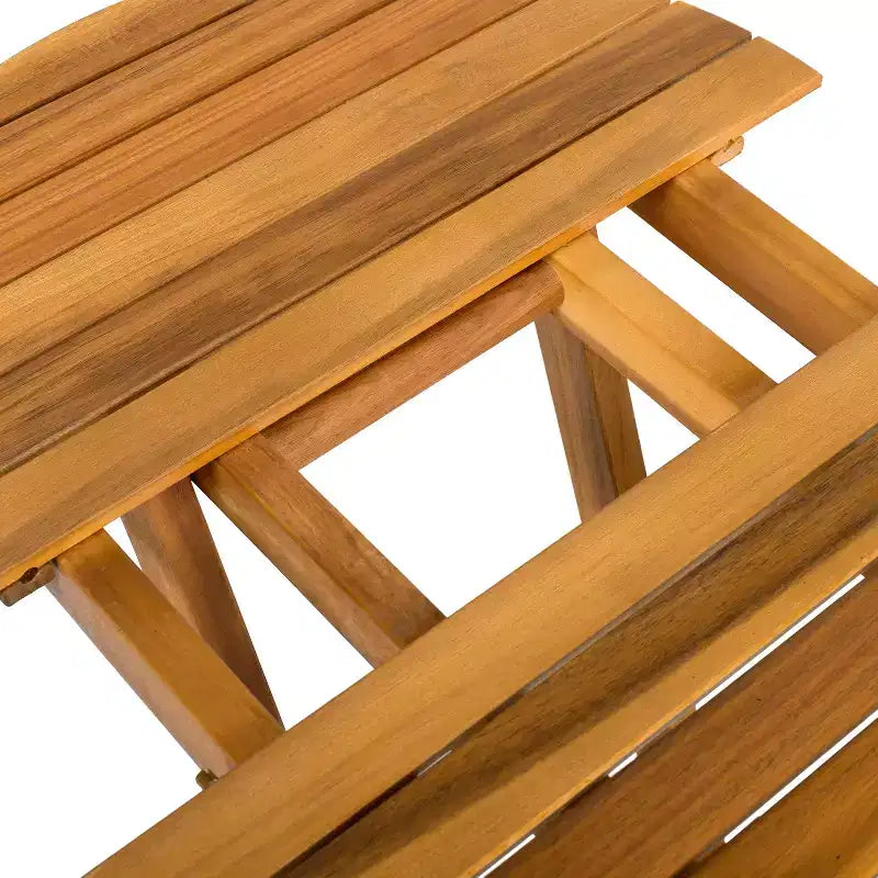1 table d'appoint extérieure pliable en bois, longueur réglable, pour patio, petits espaces, intérieur et extérieur
