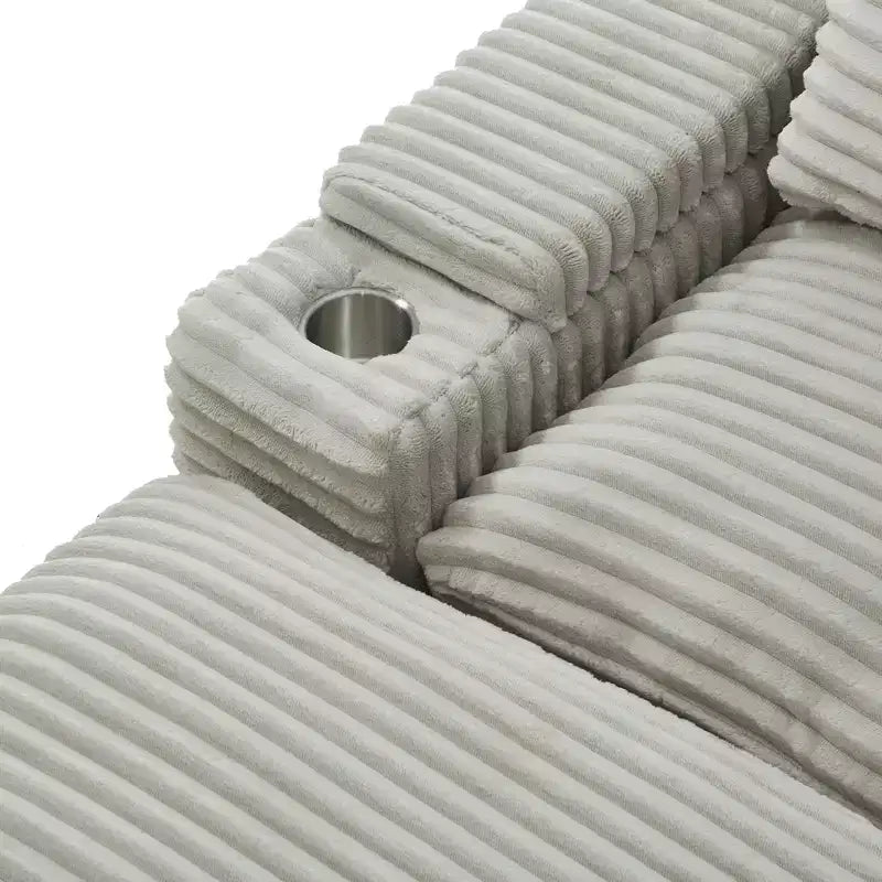 Canapé d'angle moderne 70,9" avec rangement, poufs, 4 ports et 2 porte-gobelets