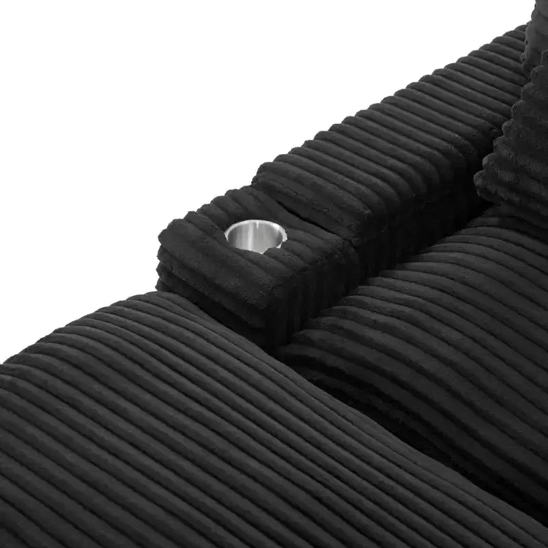 Canapé d'angle moderne 70,9" avec rangement, poufs, 4 ports et 2 porte-gobelets