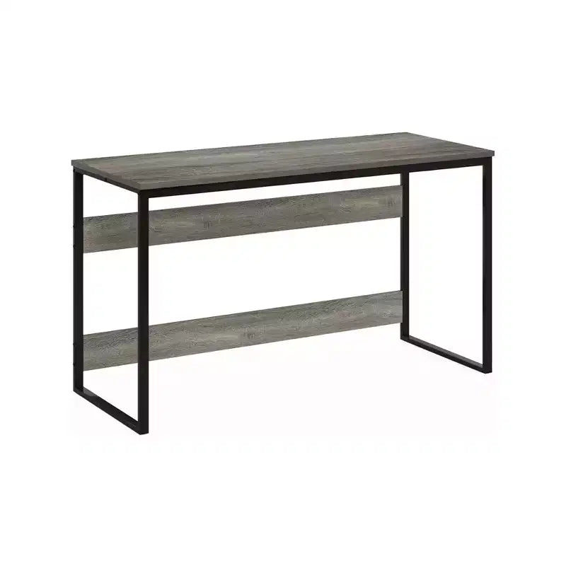 Bureau informatique 52 po Cadre métallique Table d'étude Poste de travail à domicile avec compartiment de rangement