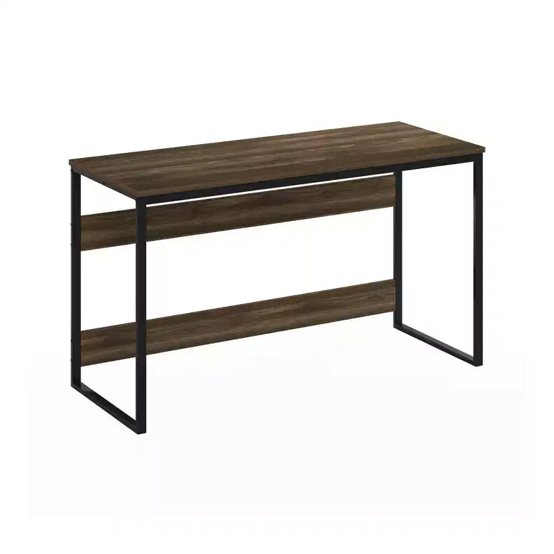 Bureau informatique 52 po Cadre métallique Table d'étude Poste de travail à domicile avec compartiment de rangement