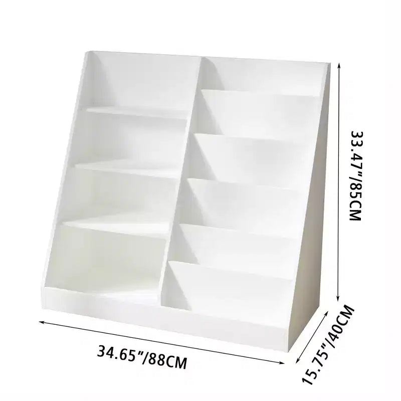 Bibliothèque pour enfants 4 niveaux multifonctionnelle avec rangement pour jouets, étagère en bois pour chambre d'enfant, salle de jeux, avec présentoir