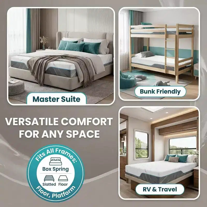 Matelas en mousse à mémoire de forme, matelas en gel double face livré en boîte, soutien ferme et mi-ferme sans fibre de verre pour soulager la pression