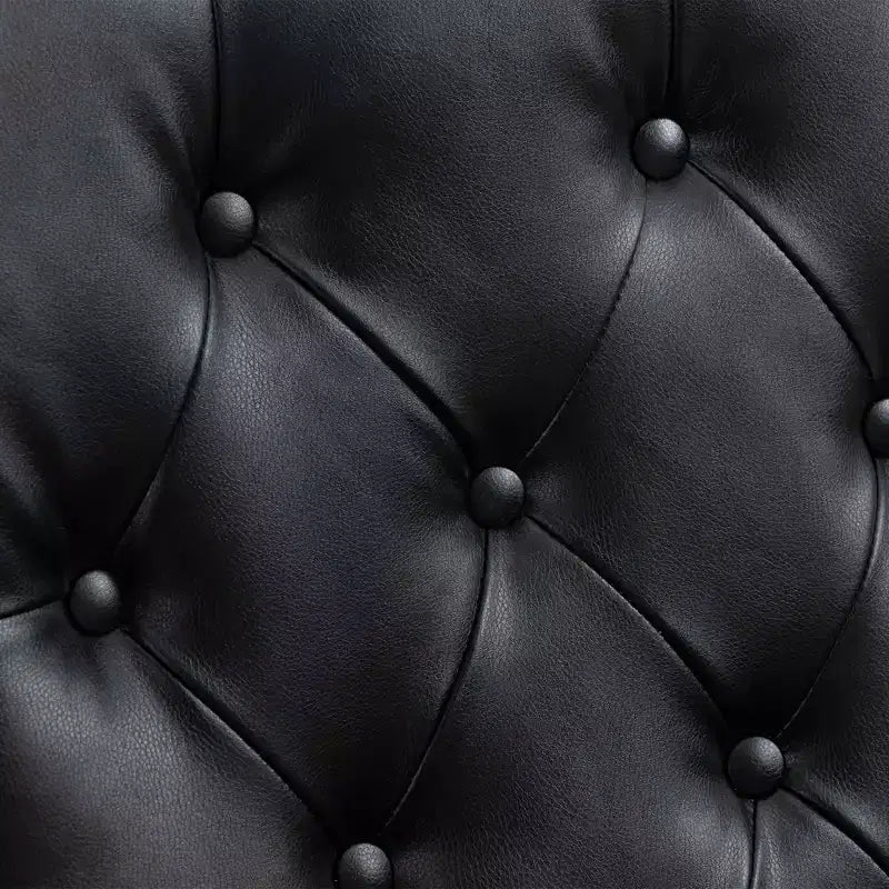 Fauteuil à cadre en bois, pieds en bois robustes, salon chambre à coucher, PU noir