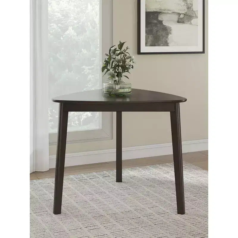 Table à manger triangulaire, Merlots, 3 places, Salle à manger style Mid-Century Modern pour petits espaces
