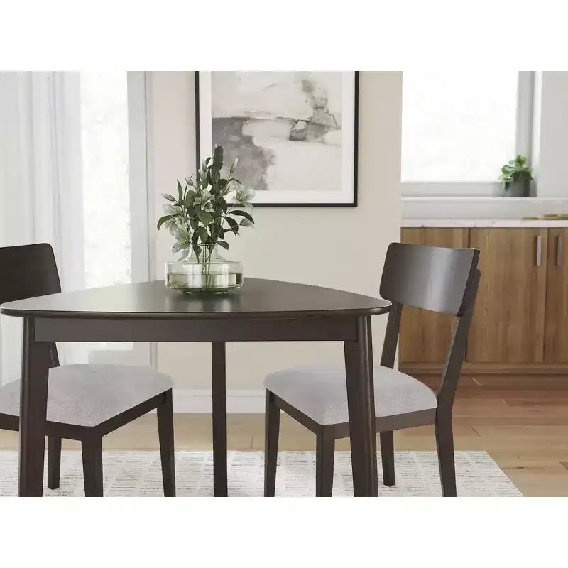 Table à manger triangulaire, Merlots, 3 places, Salle à manger style Mid-Century Modern pour petits espaces