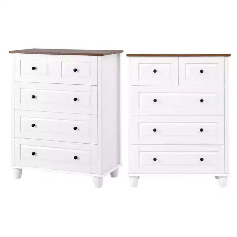Commode à 5 tiroirs pour chambre à coucher, meuble de rangement en MDF, commode moderne pour salon, couloir, blanc