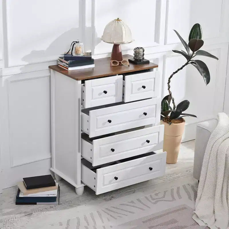 Commode à 5 tiroirs pour chambre à coucher, meuble de rangement en MDF, commode moderne pour salon, couloir, blanc