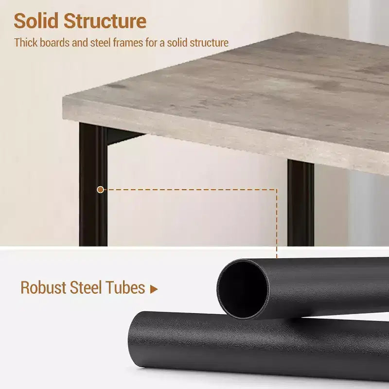 Table d'appoint à 3 niveaux avec rangement, petite table de chevet et table de téléphone, table de nuit haute à cadre métallique pour salon, chambre, bureau, salle de bain