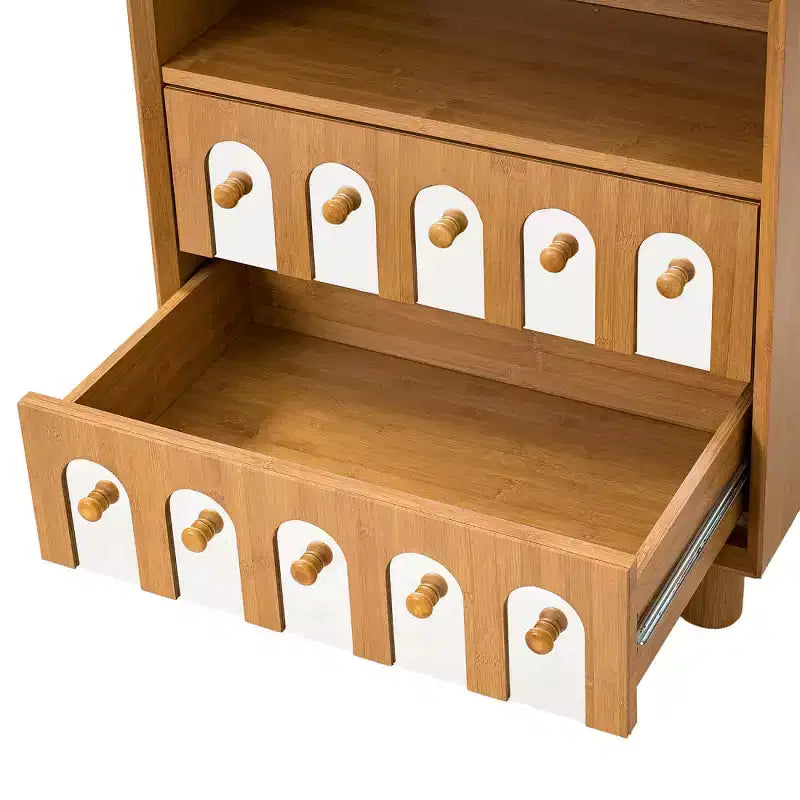 Table de chevet du milieu du siècle avec station de charge et 2 tiroirs