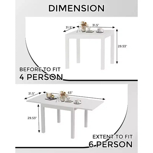Table à Manger Extensible 80-160 cm avec Cadre à Lattes en Aluminium, 4-6 Personnes, Rectangulaire, pour Véranda