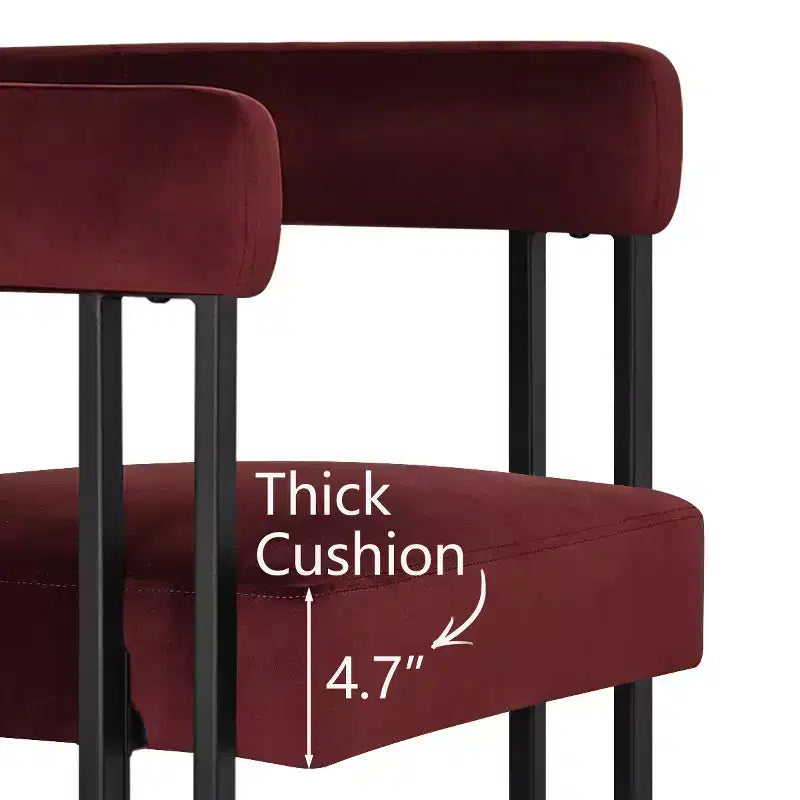 Ensemble de salle à manger 7 pièces avec chaises en velours, table ovale noire moderne et fauteuils rembourrés avec pieds en métal pour salle à manger - Panipeachy