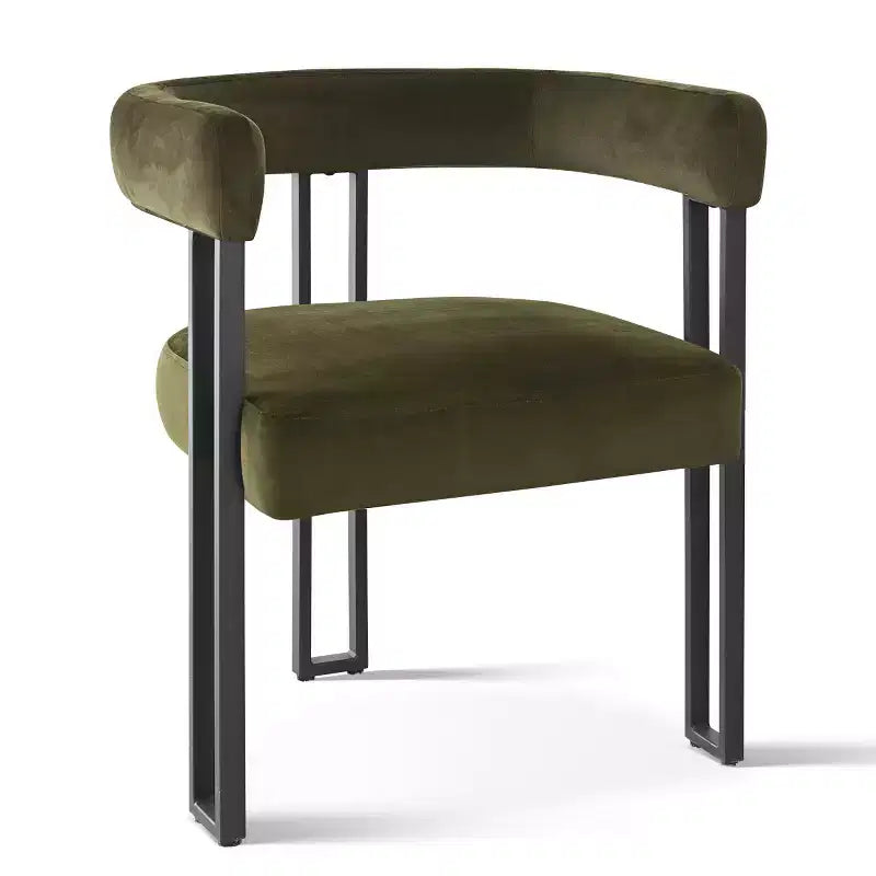 Ensemble de salle à manger 7 pièces avec chaises en velours, table ovale noire moderne et fauteuils rembourrés avec pieds en métal pour salle à manger - Panipeachy
