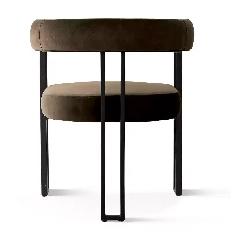 Ensemble de salle à manger 7 pièces avec chaises en velours, table ovale noire moderne et fauteuils rembourrés avec pieds en métal pour salle à manger - Panipeachy