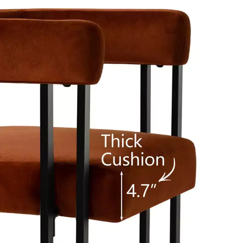 Ensemble de salle à manger 7 pièces avec chaises en velours, table ovale noire moderne et fauteuils rembourrés avec pieds en métal pour salle à manger - Panipeachy