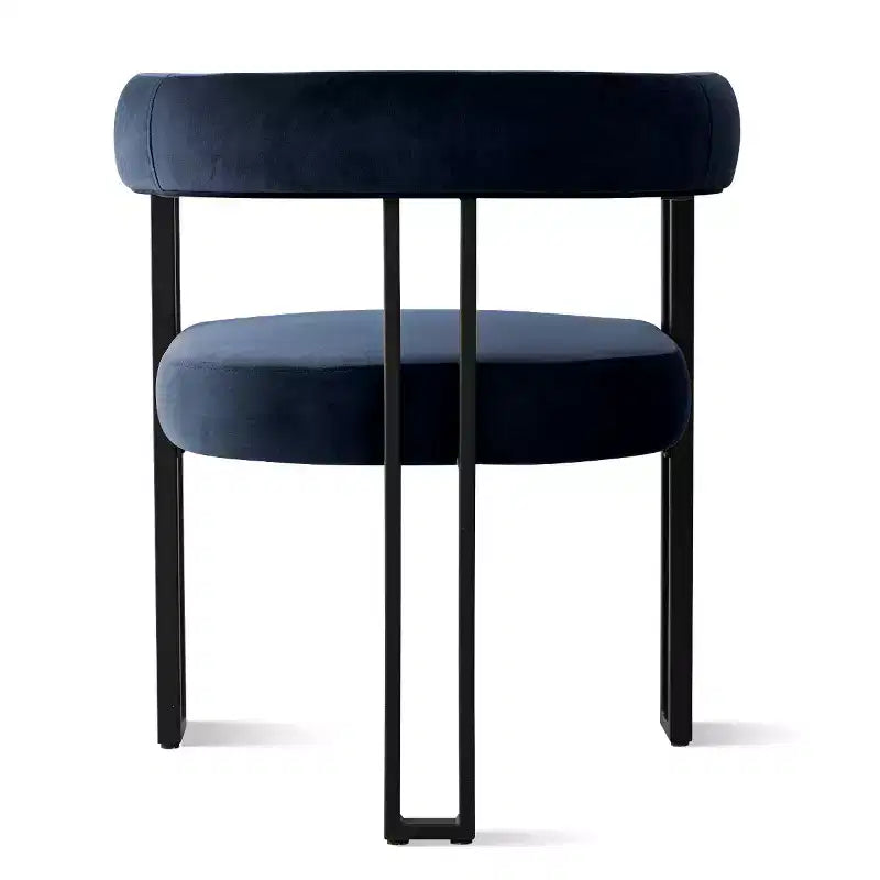 Ensemble de salle à manger 7 pièces avec chaises en velours, table ovale noire moderne et fauteuils rembourrés avec pieds en métal pour salle à manger - Panipeachy
